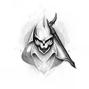 Flaming heart with a hidden dagger tattoo design idea