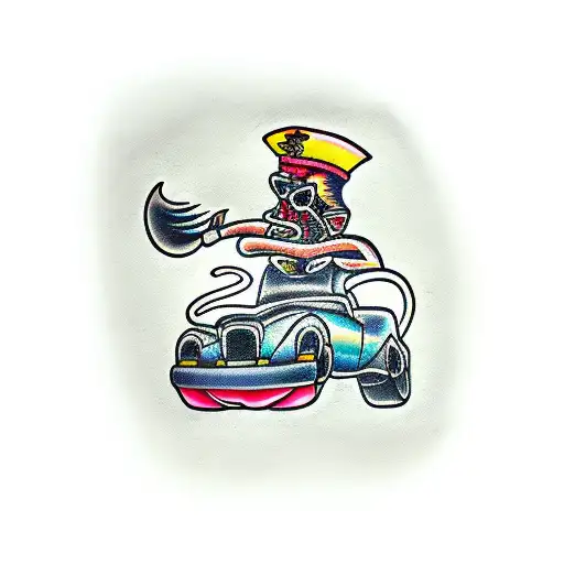 rave car mechanic tattoo design idea
