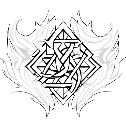 linkin park logo in flame tattoo design idea