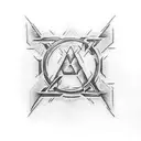 linkin park logo in flame tattoo design idea