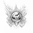 linkin park logo in flame tattoo design idea