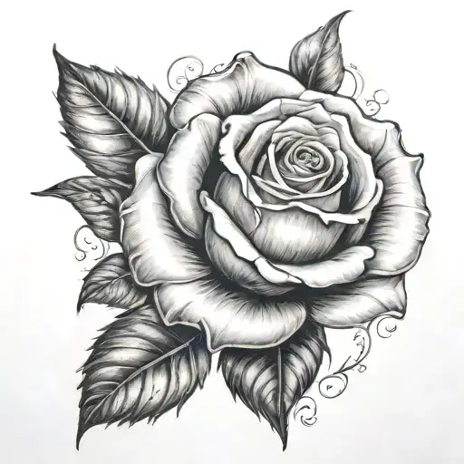 beauty and the beast rose tattoo design idea