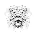Lion with Clock inside of the eyes tattoo design idea