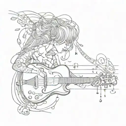 music through the veins makes you live tattoo design idea