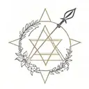 bow and arrow with star of david tattoo design idea