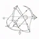bow and arrow with star of david tattoo design idea