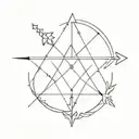 bow and arrow with star of david tattoo design idea