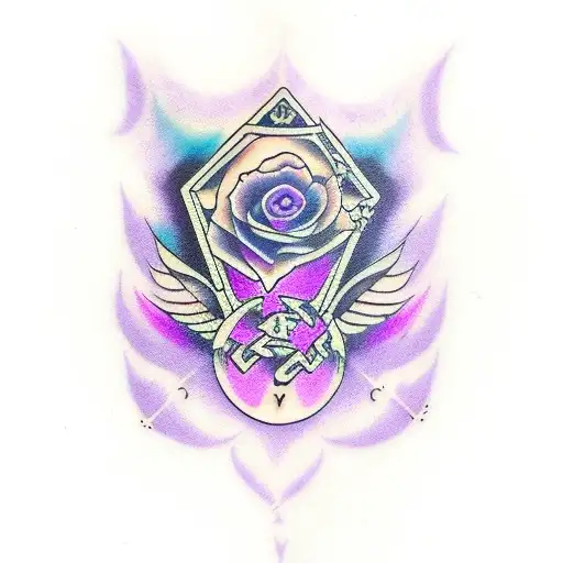 333 tattoo black and purple ombré  tattoo design idea