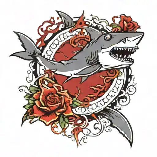 Sharks love blood blind channel tattoo design idea