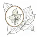 pressed penny with a hosta  tattoo design idea