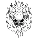 corvo com espada  tattoo design idea