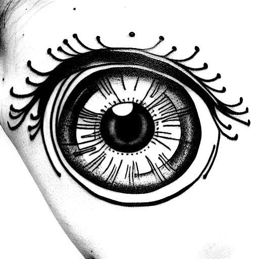 a crossword inside an eye tattoo design idea
