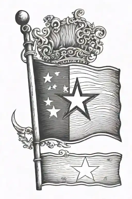 Texas flag tattoo design idea