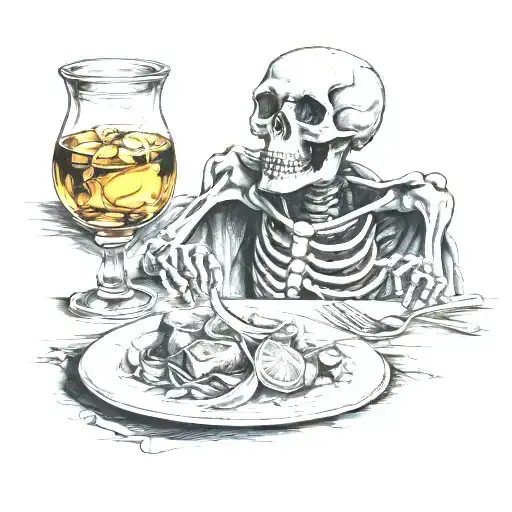 a dinner date with death angle tattoo design idea