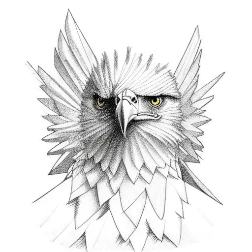 A majestic eagle soaring over a dense forest tattoo design idea