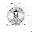 vitruvian man and Zeus  tattoo design idea