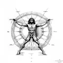 vitruvian man and Zeus  tattoo design idea