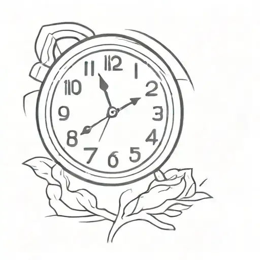 A clock with the hands stuck at a specific time, symbolizing being stuck in the past with memories of lost love tattoo design idea