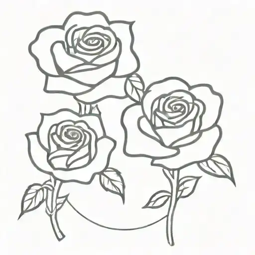 Two intertwined roses, one blooming and one wilting, portraying the concept of everlasting love and heartbreak tattoo design idea