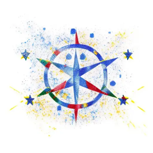 Romanian flag with a star, a musical note and a ak47 tattoo design idea
