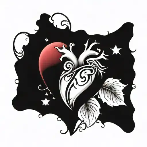 heart with a c and an m merged tattoo design idea