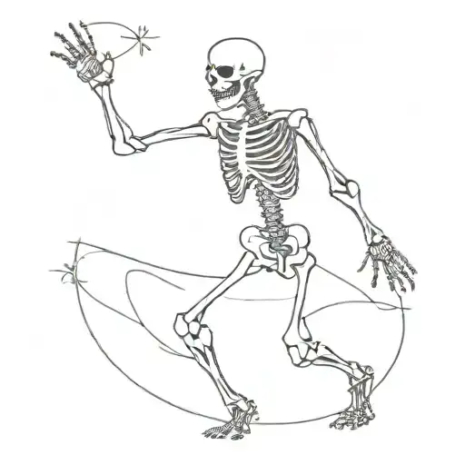 skeleton dance tattoo design idea