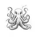 cute Octopus in fire tattoo design idea