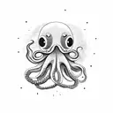 cute Octopus in fire tattoo design idea