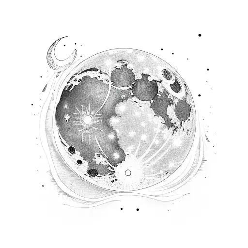 moonlight magic tattoo design idea