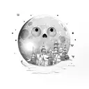 moonlight magic tattoo design idea