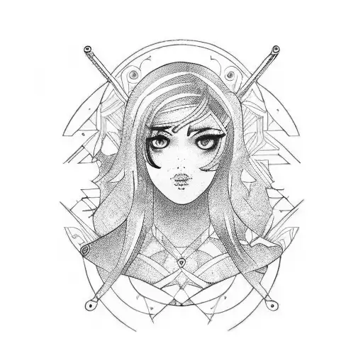 girl training  tattoo design idea