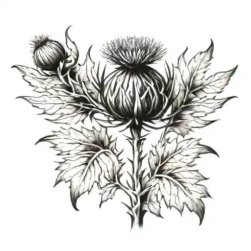 Scottish Thistle etched   tattoo design idea