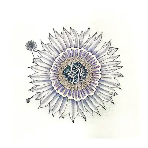 Rose & dandelion  tattoo design idea