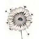 Rose & dandelion  tattoo design idea