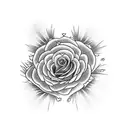 Rose & dandelion  tattoo design idea