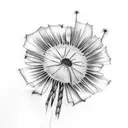 Rose & dandelion  tattoo design idea