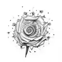 Rose & dandelion  tattoo design idea