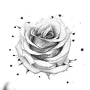 Rose & dandelion  tattoo design idea