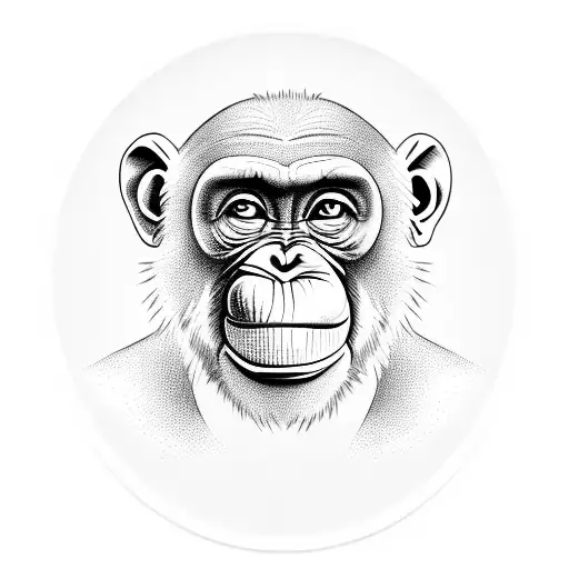 Chimpanzee Face tattoo design idea