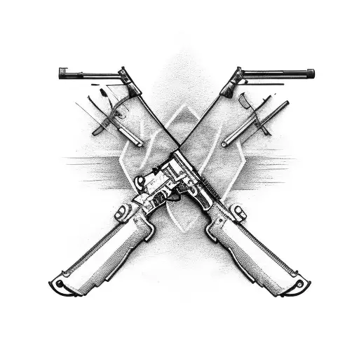 sight of rifle with IGY6 tattoo design idea