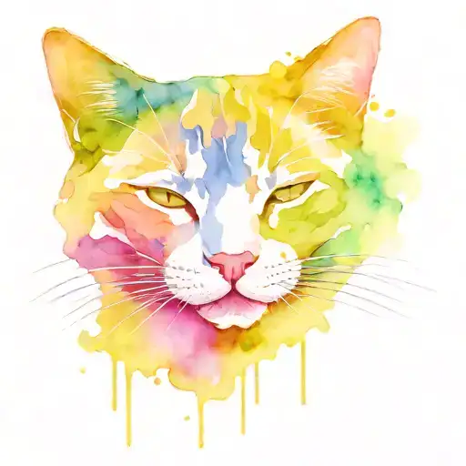 lonely cat sleeping tattoo design idea