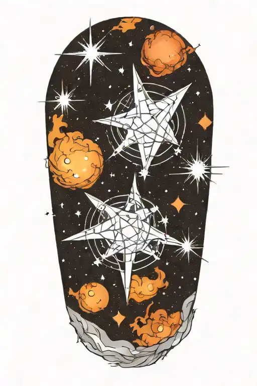 orion constellation intertwined tattoo design idea