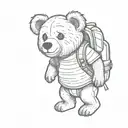 teddybear wearing backpack tattoo design idea