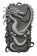 dragon backpack tattoo design idea