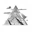 A pyramid with these area codes inside of the pyramid; 215, 860, 515, 432, 843, 609 tattoo design idea