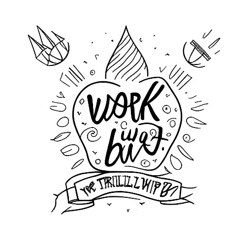 work hard, live bright, love family tattoo design idea