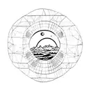 moon, tiny, fine line, no shade  tattoo design idea