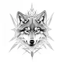 tree sleeve with wolves tattoo design idea