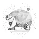 la montagne avec référence au ski, une tortue, un globe terrestre et un lion tattoo design idea