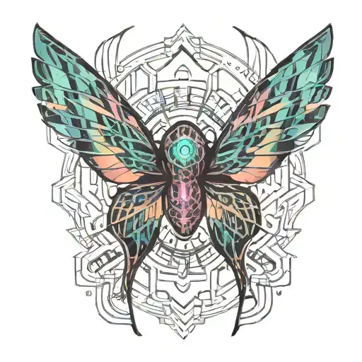 fairy wings spread tattoo design idea